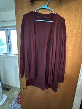 Worthington Open-Front Cardigan Sweater - Burgundy